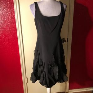 Teri Jon by Rickie Freeman 💯 Silk Dress with Ruffled Hem